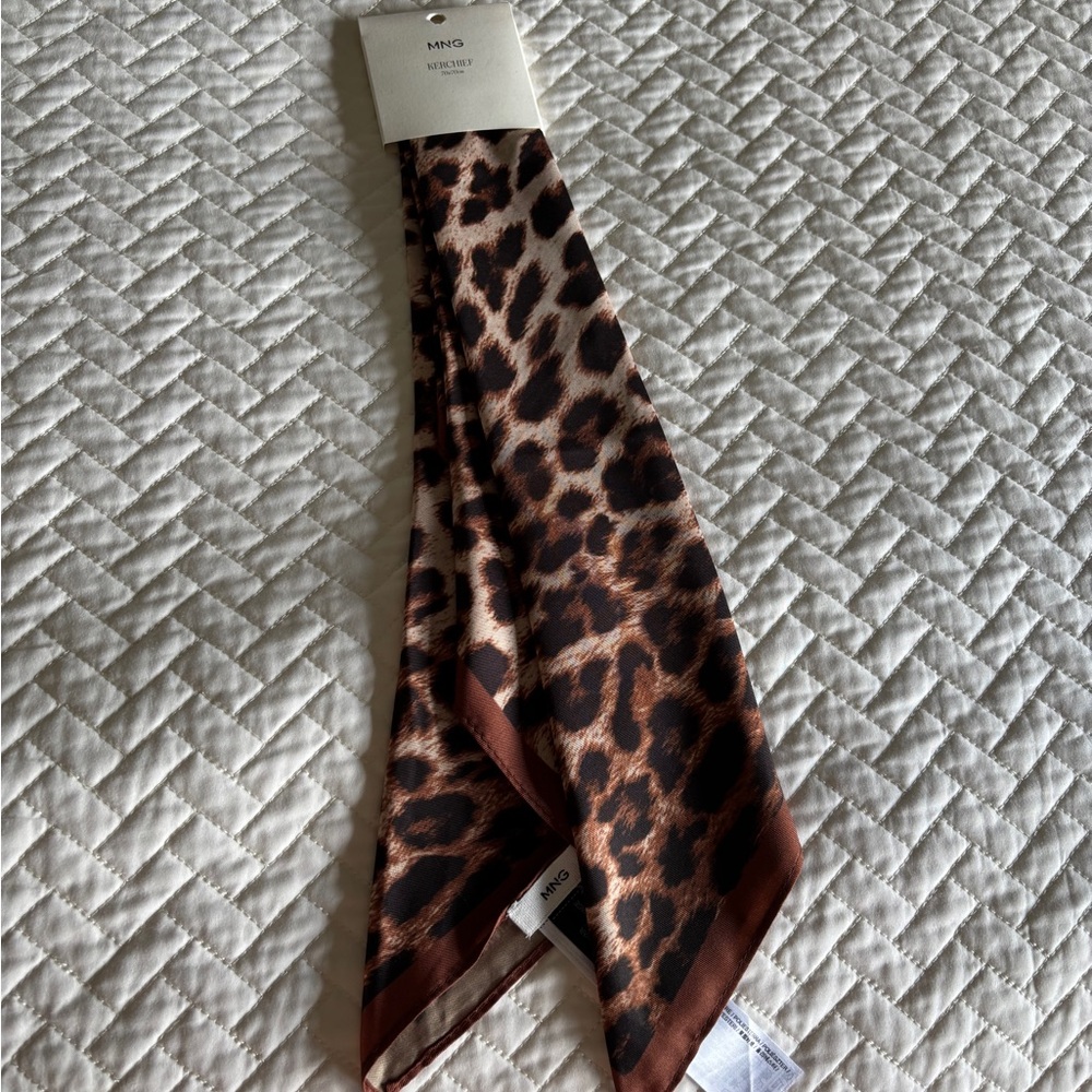 MNG Leopard Print Scarf